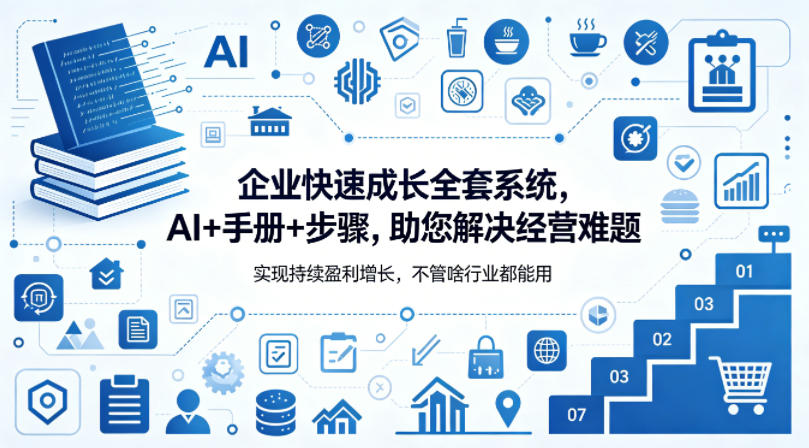企业快速成长全套系统，AI+手册+步骤，助您解决经营难题，实现持续盈利增长，不管啥行业都能用-90网_网创项目平台_网络项目资源网-90wang.com